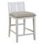 Ensemble de table 3 pièces à hauteur de comptoir avec ports USB et 2 chaises de comptoir revêtues de tissu-1615214078-1615214076