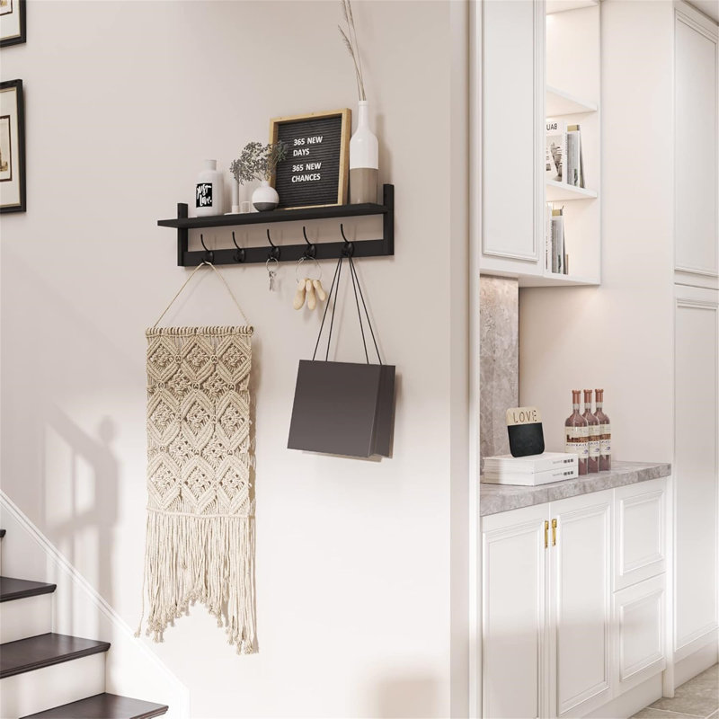 Wall Mounted Coat Rack, Black