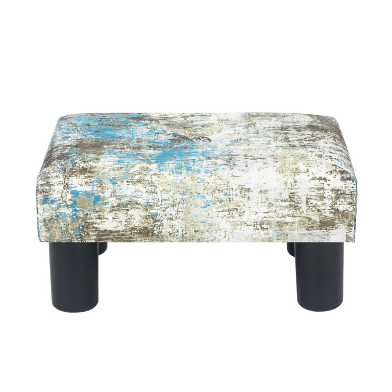 Cebrail Velvet Ottoman, Teal Velvet