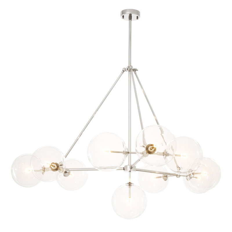 Lustre 10 lumières Bermude, Nickel