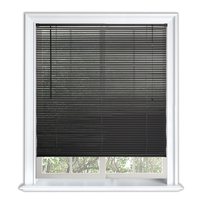 25mm PVC Venetian Roller Blinds Windows Blind,  160cm L x 117cm W, Dark Grey