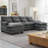110" U-Shaped Cloud Sectional Sofa Chenille Modular Couch with Double Chaise and Memory Foam, 4-Seat Sleeper Sofa for Living Room & Apartments-1636792353