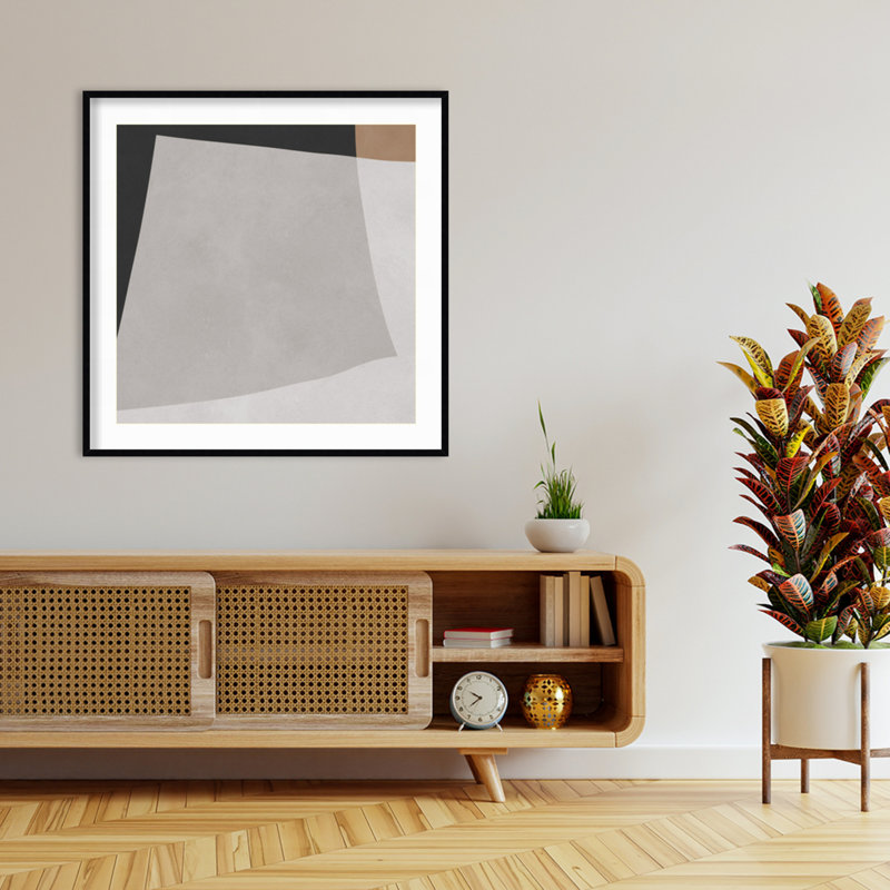 «Curved Neutral Paths» par Pavier Wood, reproduction d'art encadrée, H 41 po x l 41 po, Noir Svelte