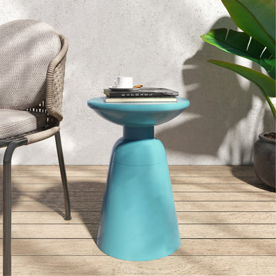 Atira Round Metal Outdoor Side Table , 15'' in. W 15'' in. D