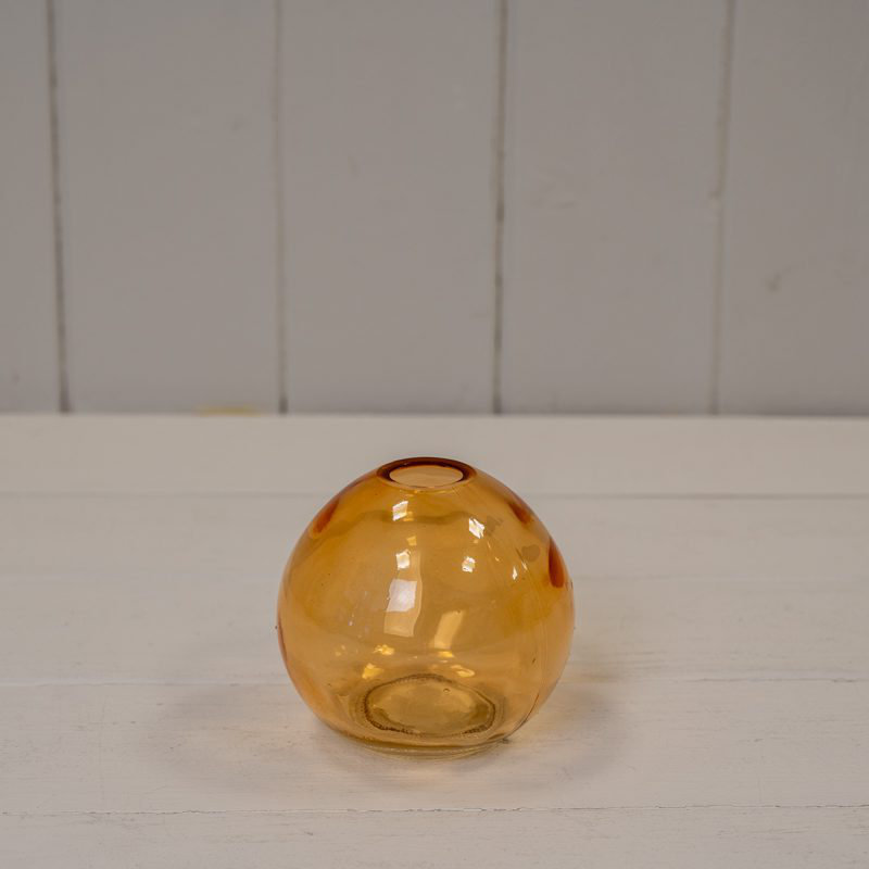 Globe Glass Vase D8.8 x H8cm Weight-189g, Cognac