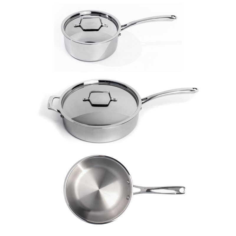 Professional 5-Piece Stainless Steel Tri-Ply Cookware Set