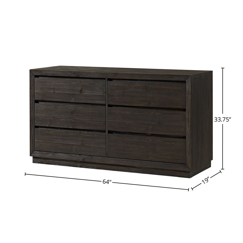 Commode 6 tiroirs Albie, Cacao