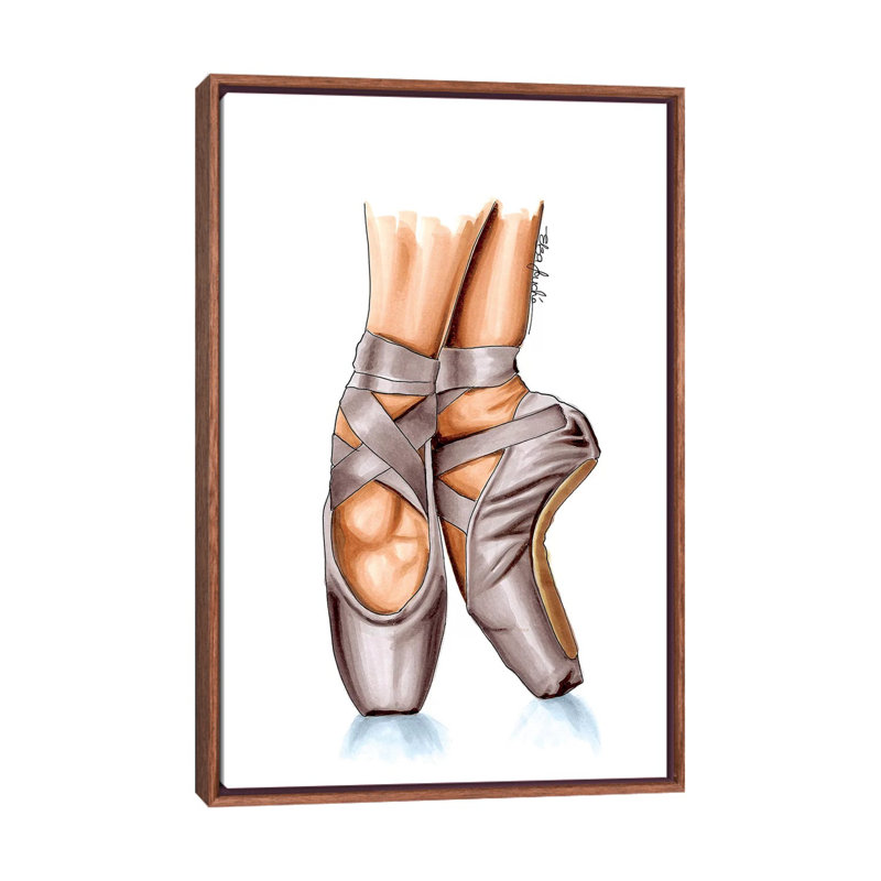 «Beige Pointe» par Elza Fouche - reproduction imprimée, H 26 po x l 18 po x 1,5 po, Toile avec cadre en bois classique