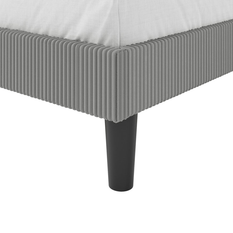 Modern Corduroy Upholstered Platform Bed Frame With Adjustable Headboard, Under Bed Storage, No Box Spring Required, Full Size,Queen Size,King Size,Multiple Colors