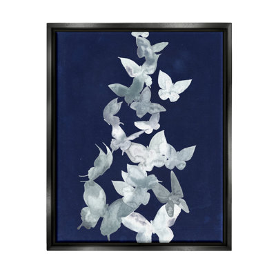 «August Grove®», art abstrait sur toile encadrée de papillons par Grace Popp