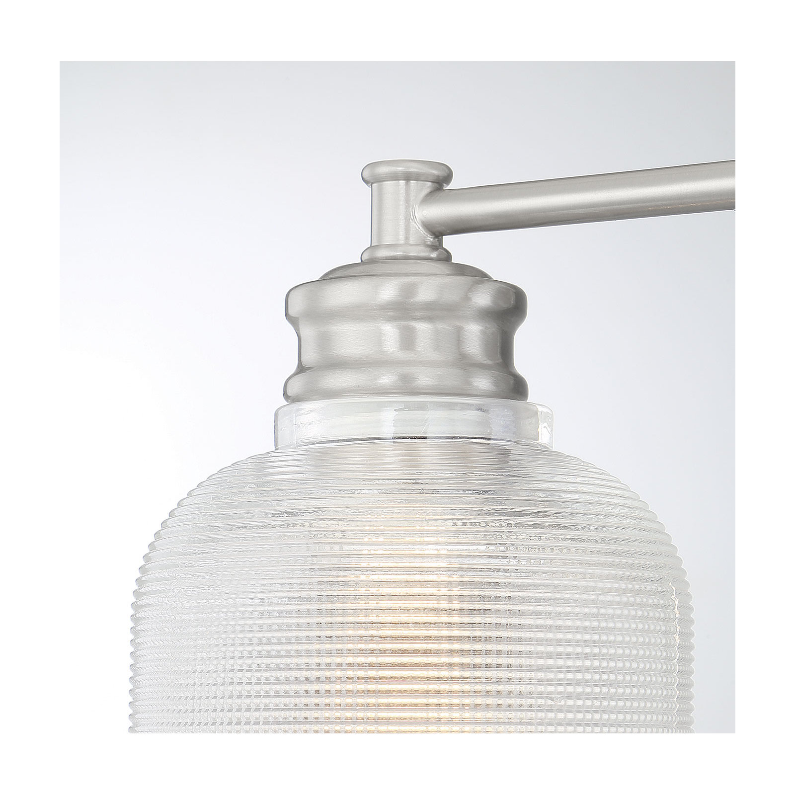 Besima 2 Light Ribbed Dimmable Vanity Light, Brushed Nickel