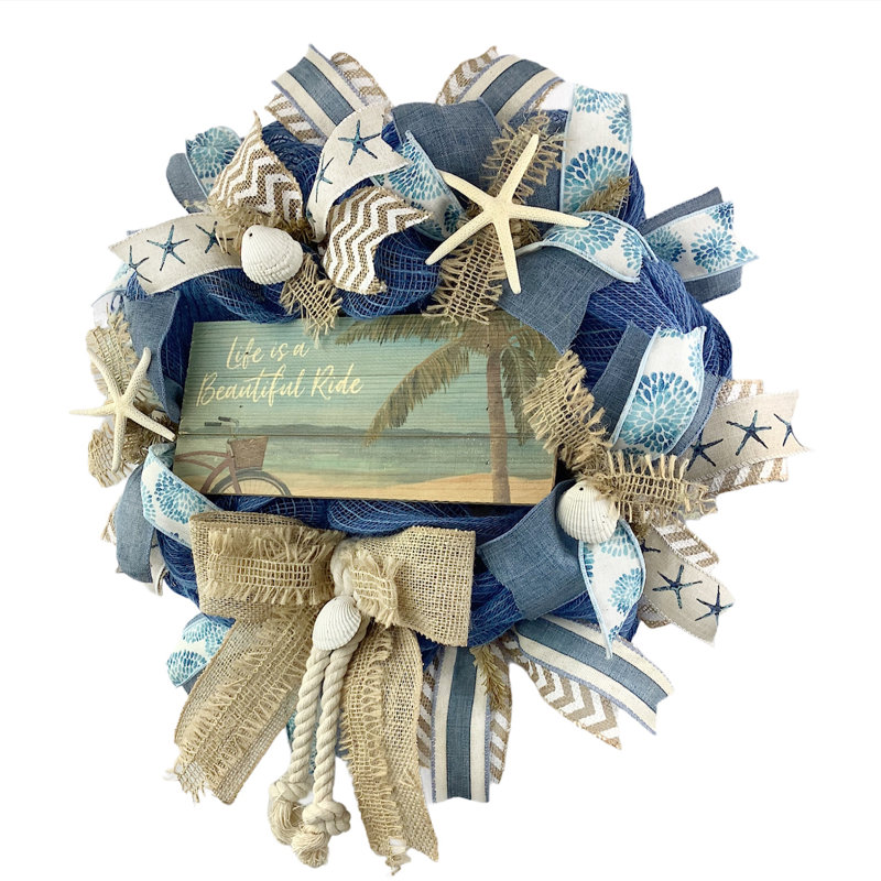 «Life Is a Beautiful» 16 po Couronne en toile de jute