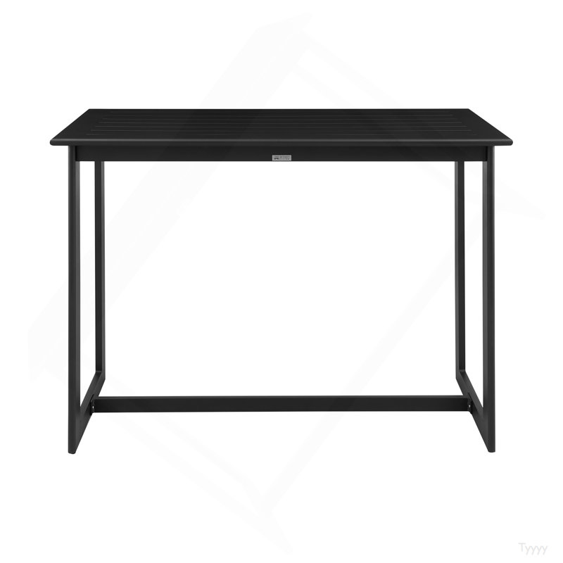 Brixton Outdoor Patio Counter Height Dining Table In Black Aluminum