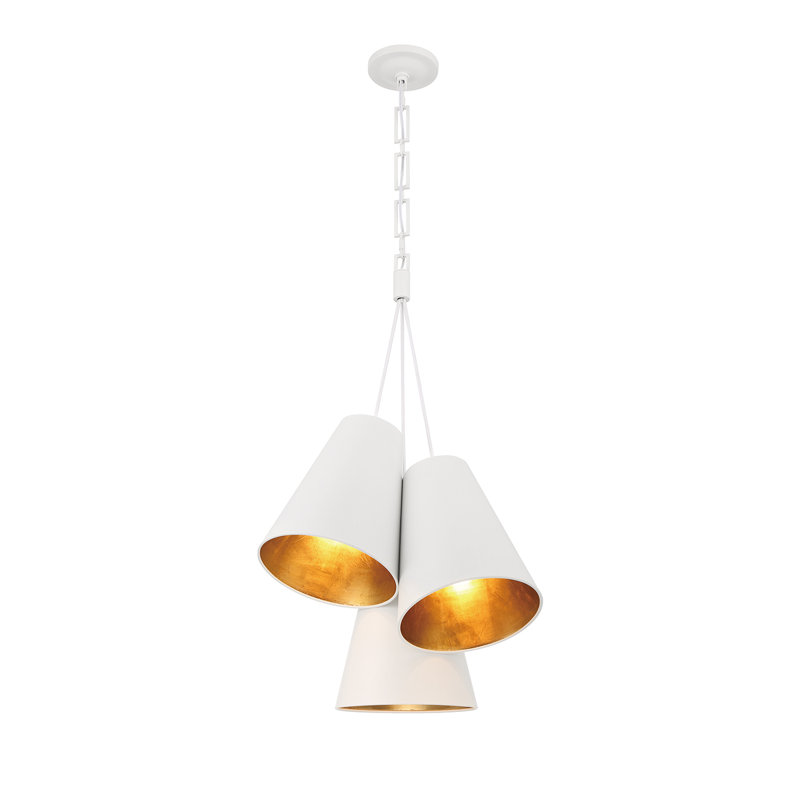 Brian Patrick Flynn Tavier 3 Light Pendant, Matte White