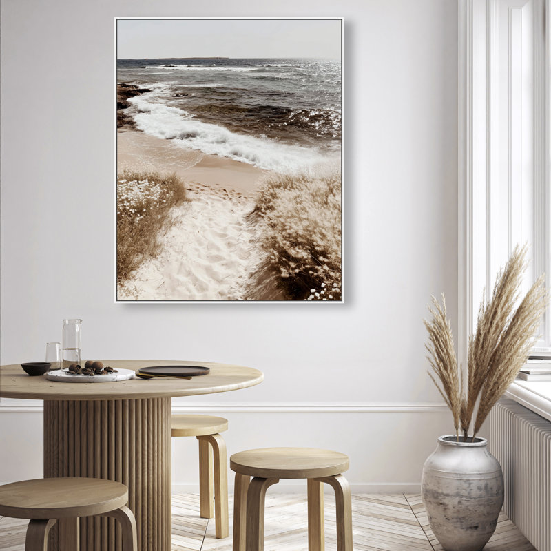 Beach Access Print by Oliver Gal, 46" H x 37" W, White Floater Frame