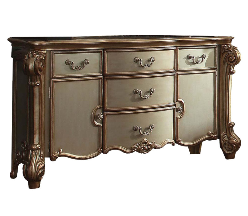 Commode 5 tiroirs Hemminger, Or Patine
