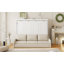 Lit escamotable pleine grandeur avec canapé pliant, tablettes de rangement intégrées et lumière DEL, beige