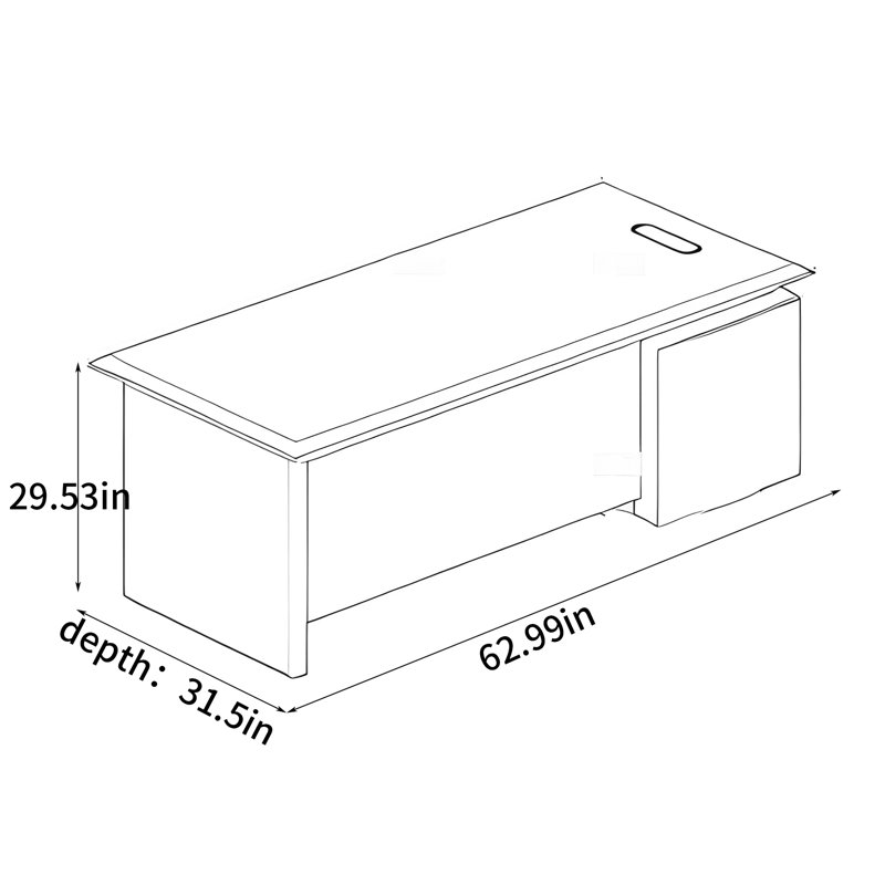 Parshva Executive Desks, 29.53" H x 62.99" W x 31.5" D