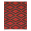 Brown & Red Geometric Flatweave Cotton Rug-1095389132