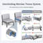 Ensemble de conversation pour le patio extérieur 6 personnes - gris-1275036473