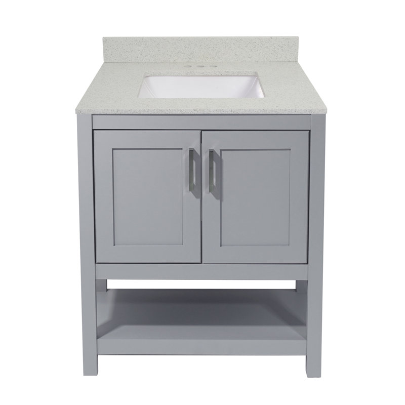 Ensemble de meuble-lavabo simple 25 po Agu, Blanc galaxie, gris
