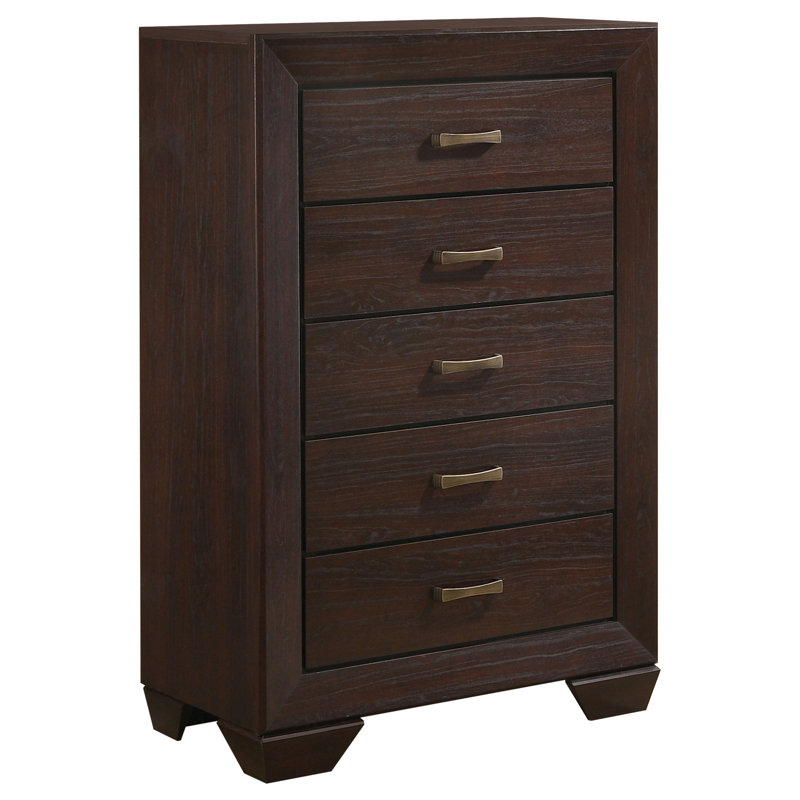 Kauffman 5-Drawer Bedroom Chest Dark Cocoa, Dark Cocoa