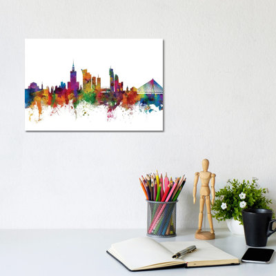 Warsaw, Poland Skyline by Michael Tompsett - Wrapped Canvas Gallery-Wrapped Canvas Giclée