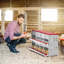 Boîte de nidification pour poulailler, boîte de ponte pour poules - idéal pour l'élevage de volailles, fabrication durable en fer et en plastique, fond ventilé en angle, compartiments spacieux, assemblage facile
