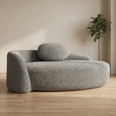 Méridienne ovale de 67 pouces avec dossier une pièce, accoudoirs latéraux et coussin, idéale pour les salons et les chambres à coucher