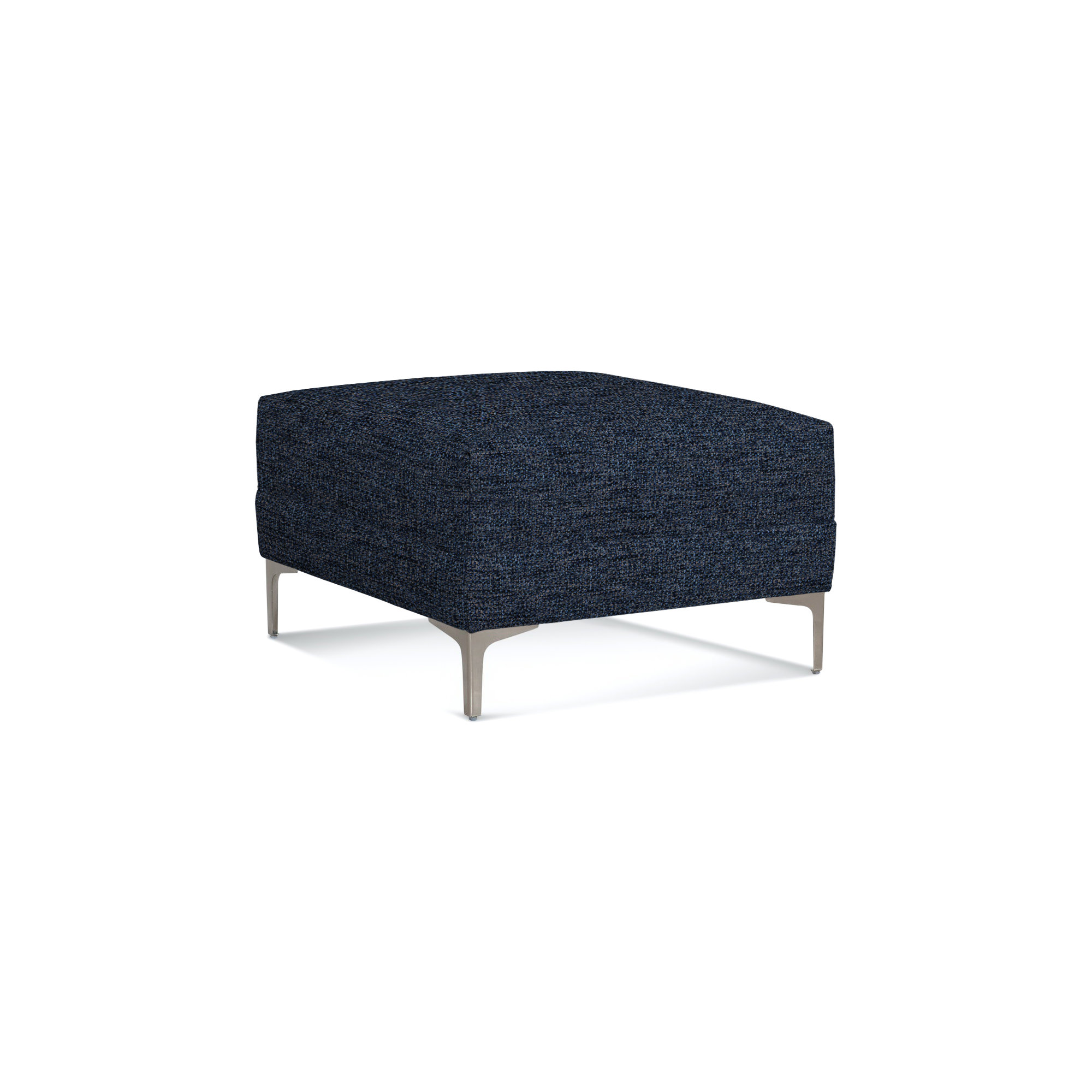 Alexa Upholstered Ottoman, Basic Navy 100% Polyester