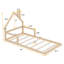 Lit simple en bois robuste avec tête de lit moderne