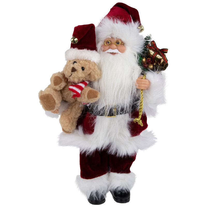 Figurine de père Noël avec sac-cadeau, H 12 po x l 8 po x P 6 po
