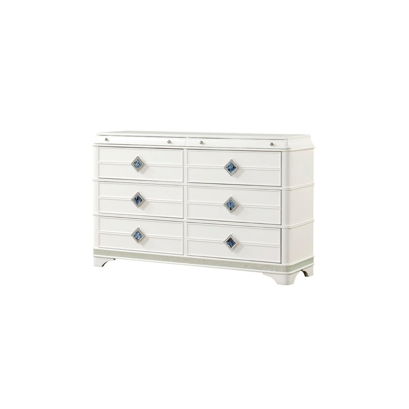 Modern Style 6-Drawer Wooden Dresser For Bedroom