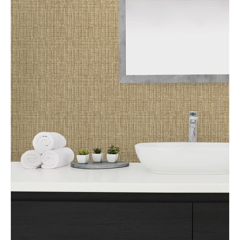 Tommy Bahama Exuma Tweed 18' L x 20.5" W Peel and Stick Wallpaper Roll, Tan