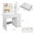 Vanity Table with LED Light Mirror, Built-In Power Strip, 5 Drawers & Shelves, White Makeup Desk for Bedroom