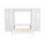Grand lit escamotable mural avec armoires de rangement latérales, cadre de lit pliable à levage hydraulique blanc
