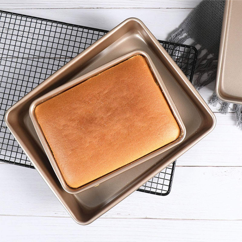 Champagne Gold Nonstick Rectangular Carbon Steel Baking Pan Set