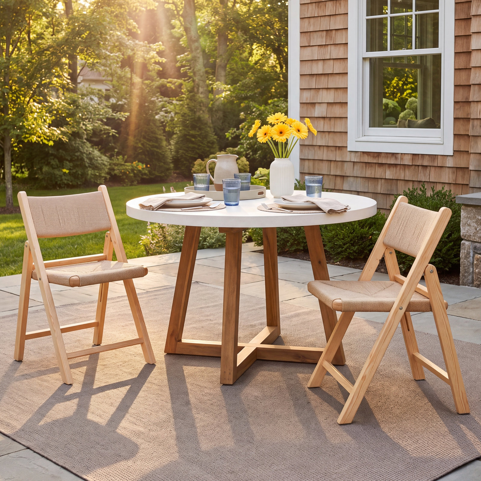 Letta Folding Chair, Natural