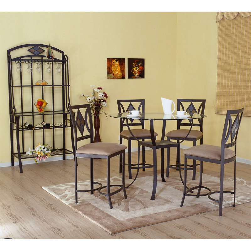 Diamond Round Metal Base Dining Table