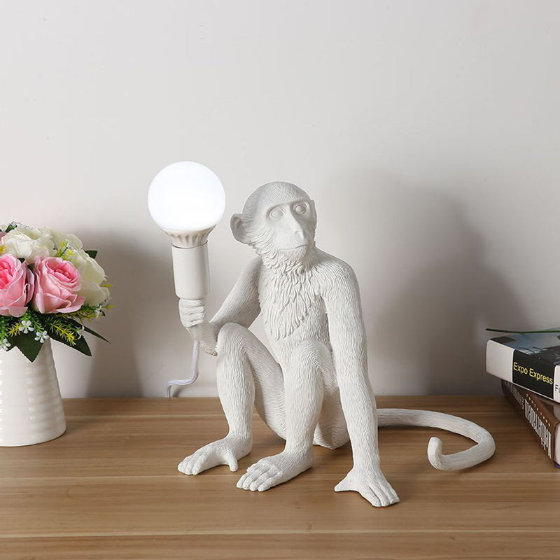 Lampe singe Maro - blanc
