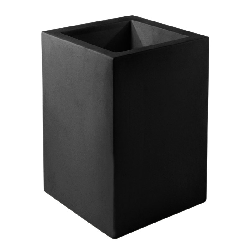 Pot de fleurs en résine Nano, H 11 po x l 5,5 po x P 5,5 po, Noir