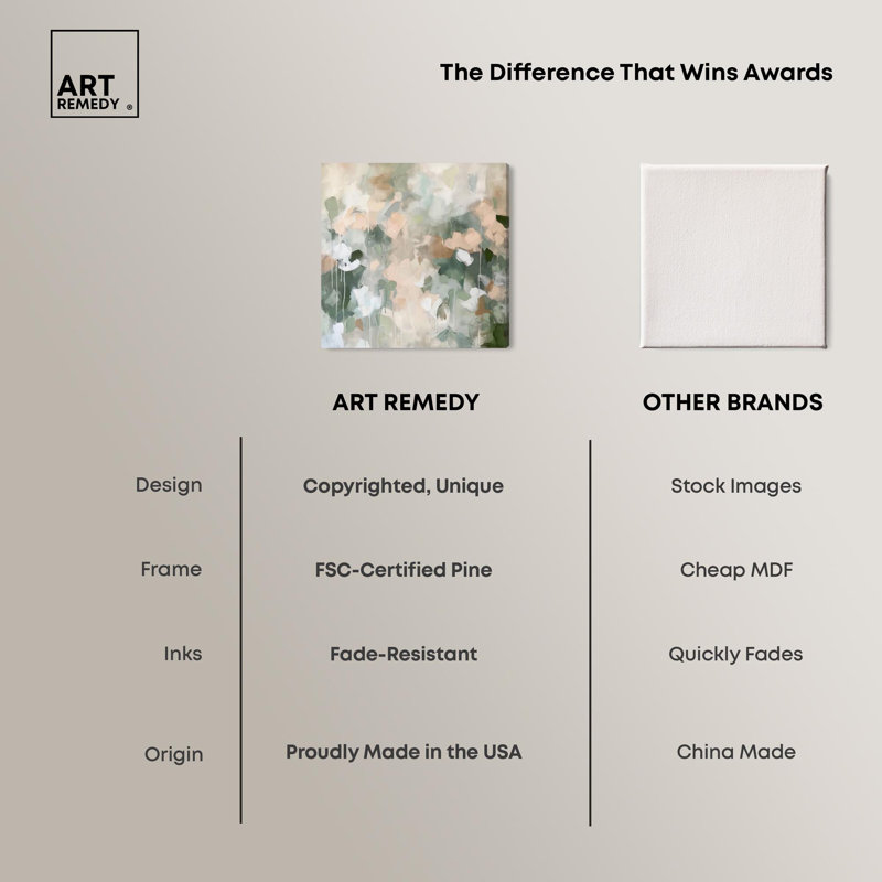 Earth & Emerald Rhythm Canvas Minimal Abstracts by Art Remedy, 40" H x 40" W x 1.5" D, Wrapped Canvas