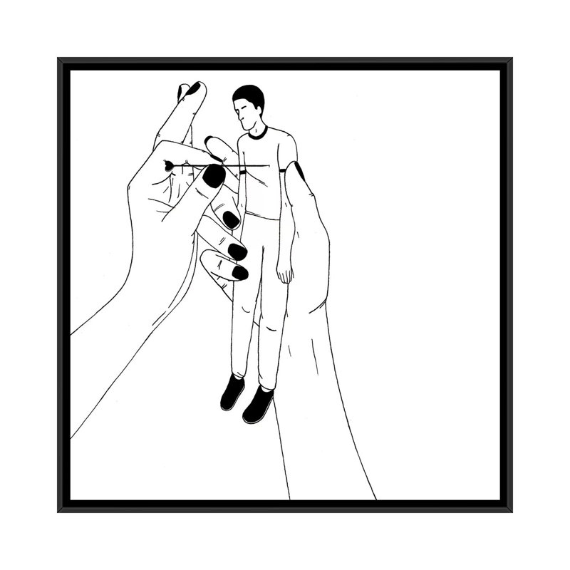 To Sting by Filippo Spinelli - Print on Canvas, 66.04 cm H x 66.04 cm W, Black Framed