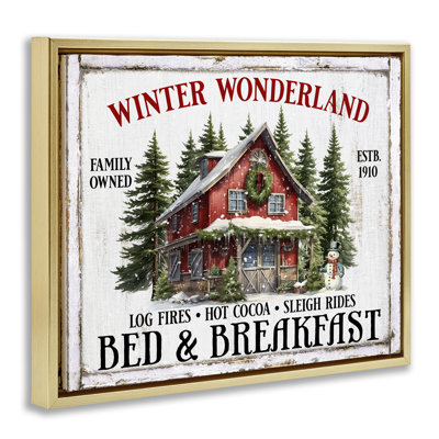 Winter Bed & Breakfast Canvas Wall Art by Creatif Belle