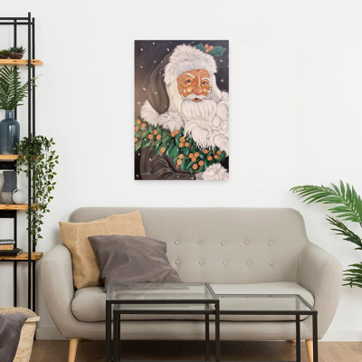 Père Noël, portrait abstrait, art contemporain hivernal