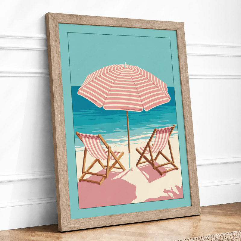 Seaside Retreat Coastal - Framed Print, Oak, A4 - 29.7 x 21.0 cm