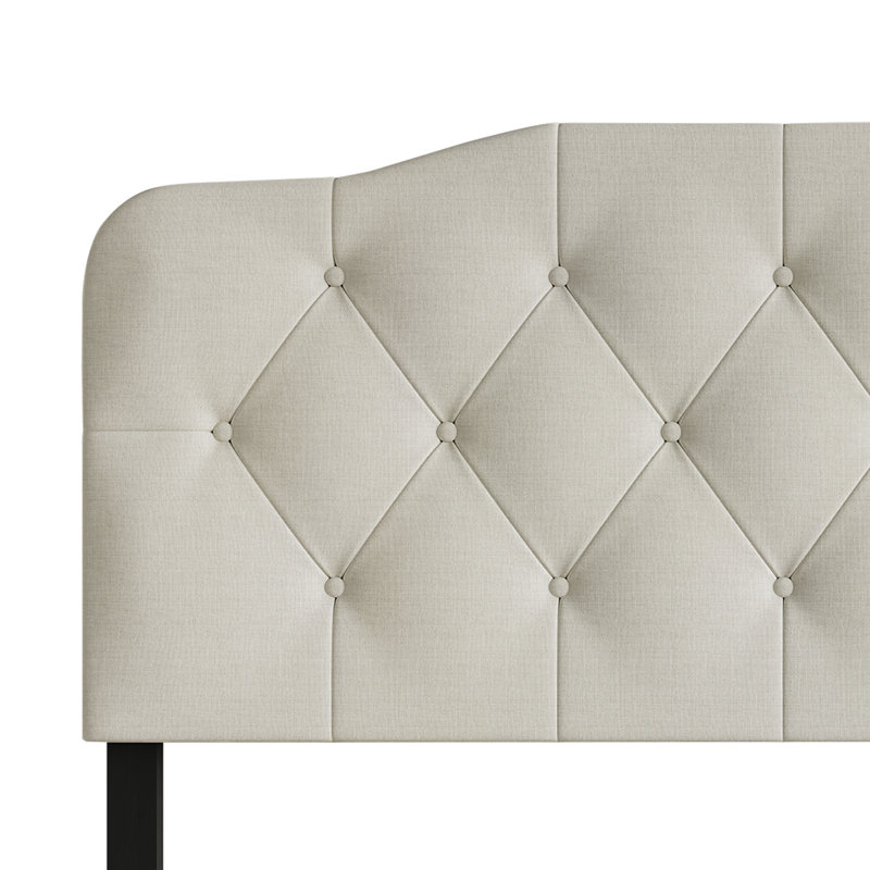 Tête de lit tapissier Raichelle, Gris chaleureux, Grand