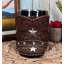 Botte de cowboy Ebros Western rustique avec une tasse de café Lone Star et Spur en faux cuir à motif de volutes, motif de dentelle, Wild West Old Fashioned Cowboys