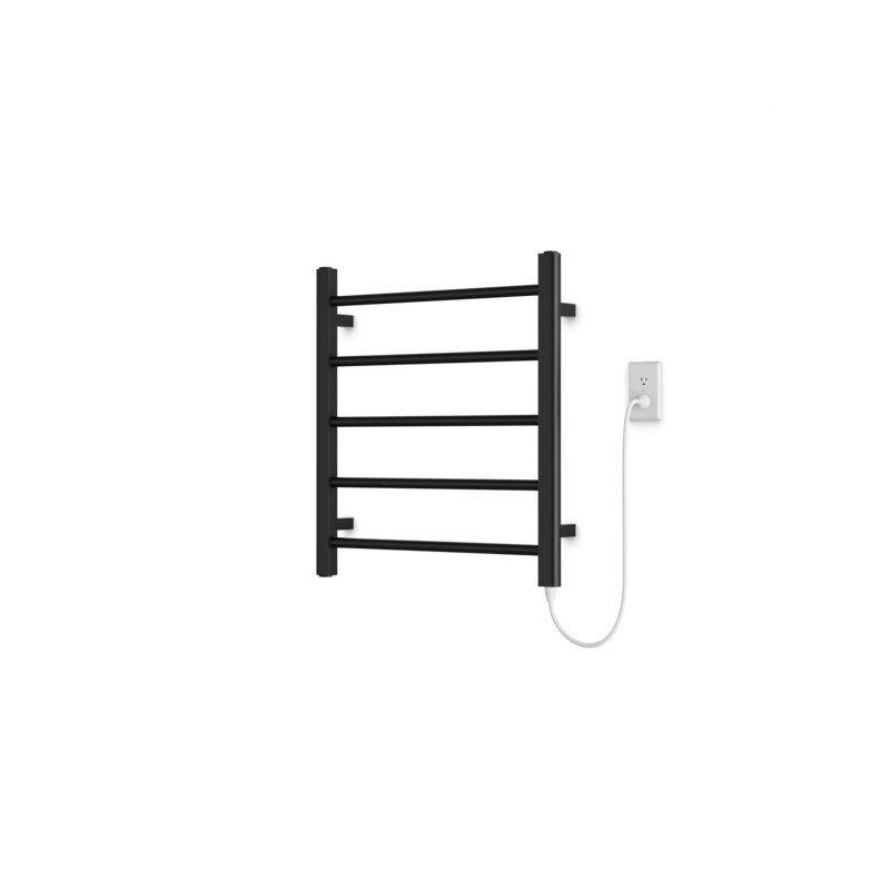 Ryton Wall Mount Electric Towel Warmer, Black, 26" H x 24" W x 5.19" D