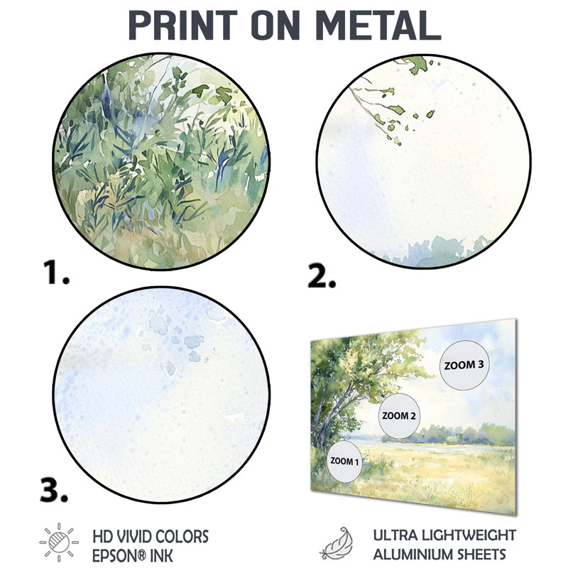 Texas Coast Meadows I - Paysages, impression sur métal, impression sur métal, H 30 po x l 40 po